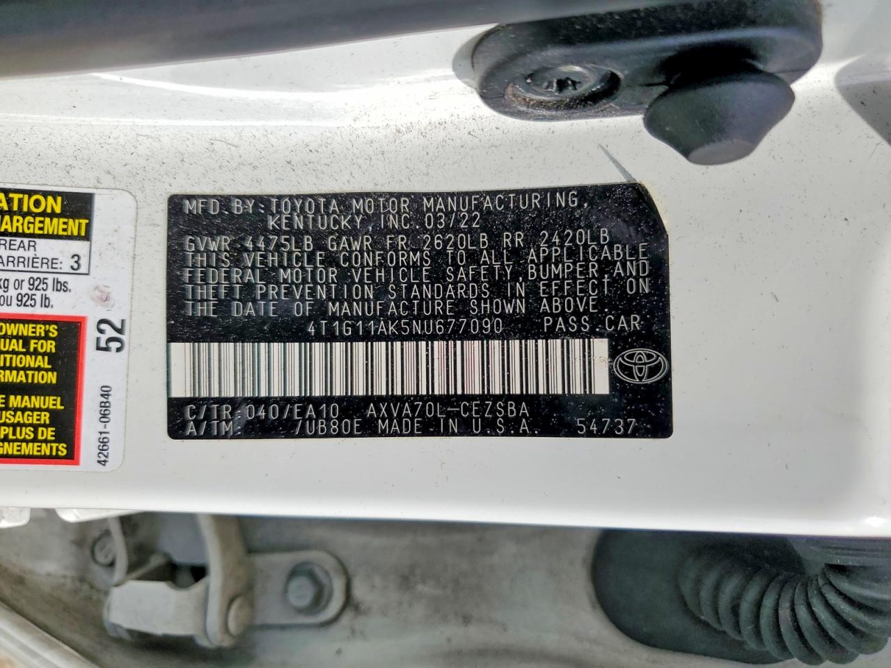 2022 TOYOTA CAMRY SE photo 25