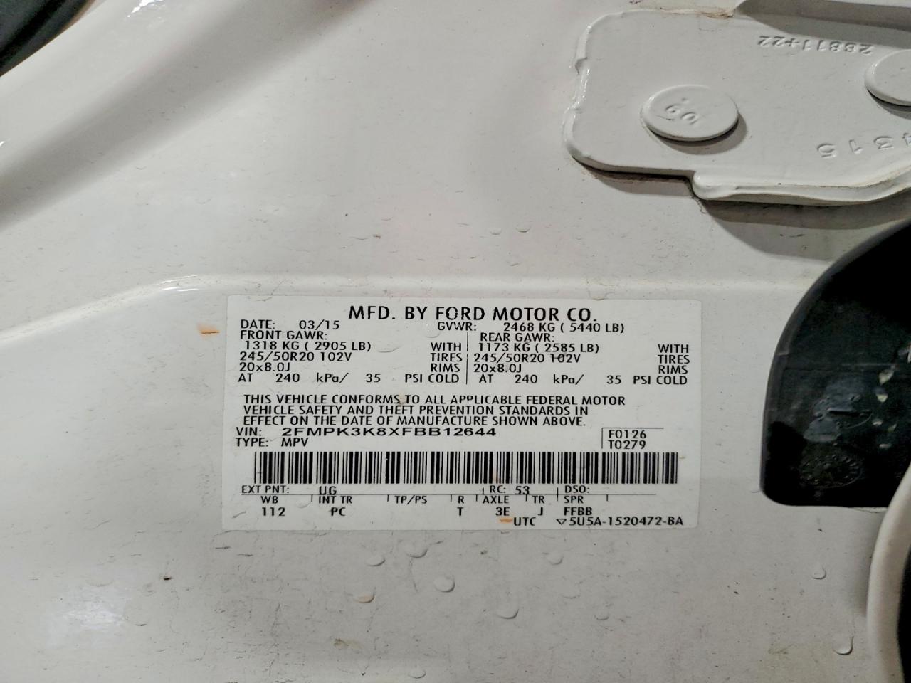 2015 FORD EDGE TITANIUM photo 27