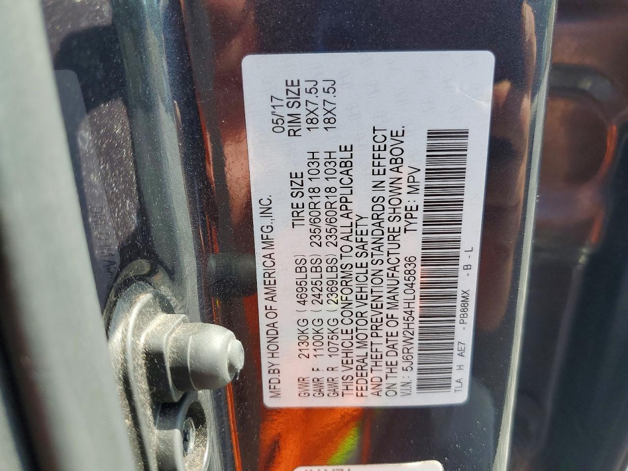 2017 HONDA CR-V EX photo 14