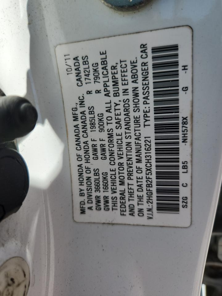 2012 HONDA CIVIC photo 23