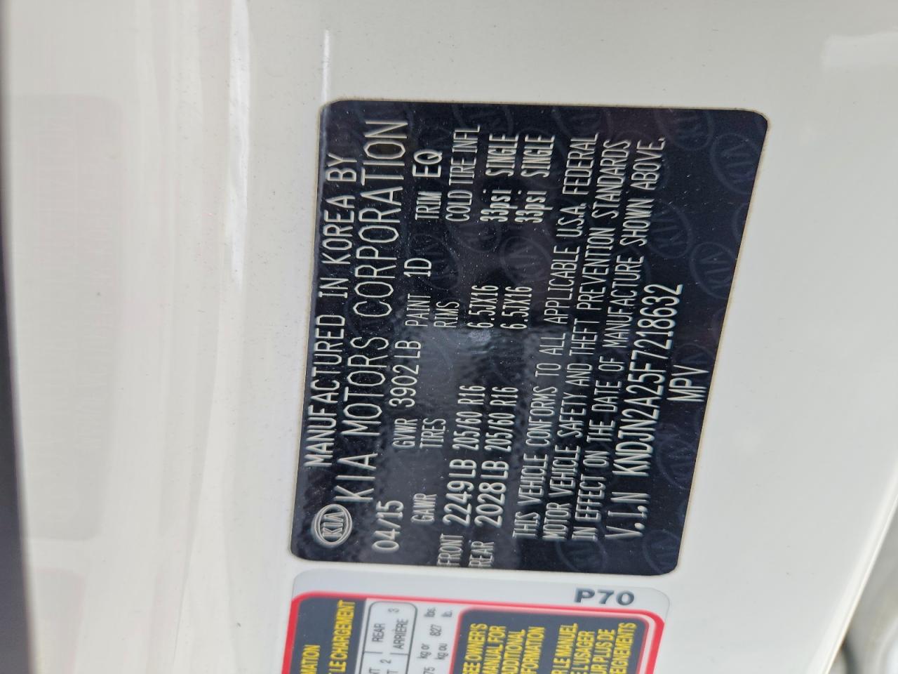 2015 KIA SOUL BASE photo 25