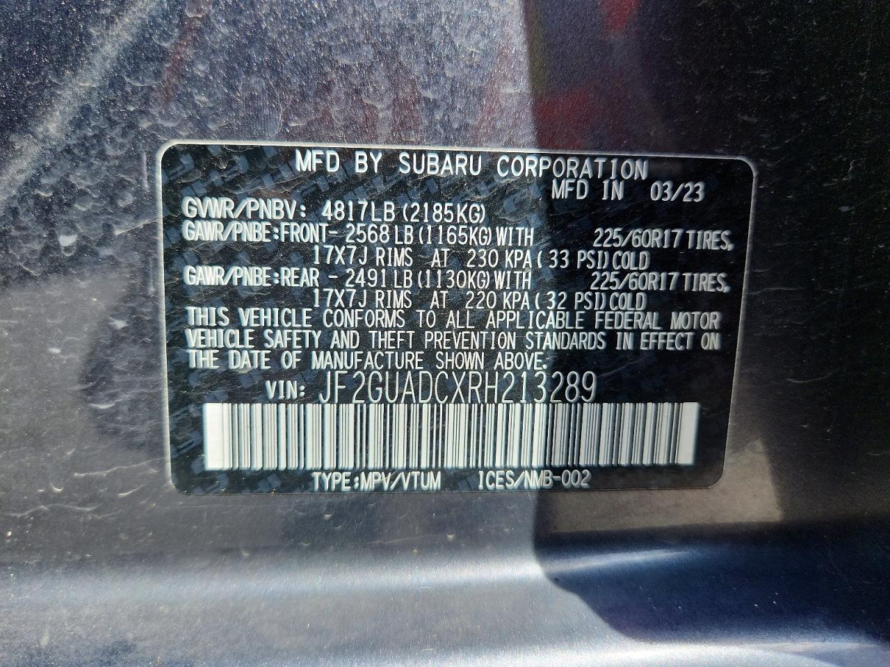 2024 SUBARU CROSSTREK PREMIUM photo 34