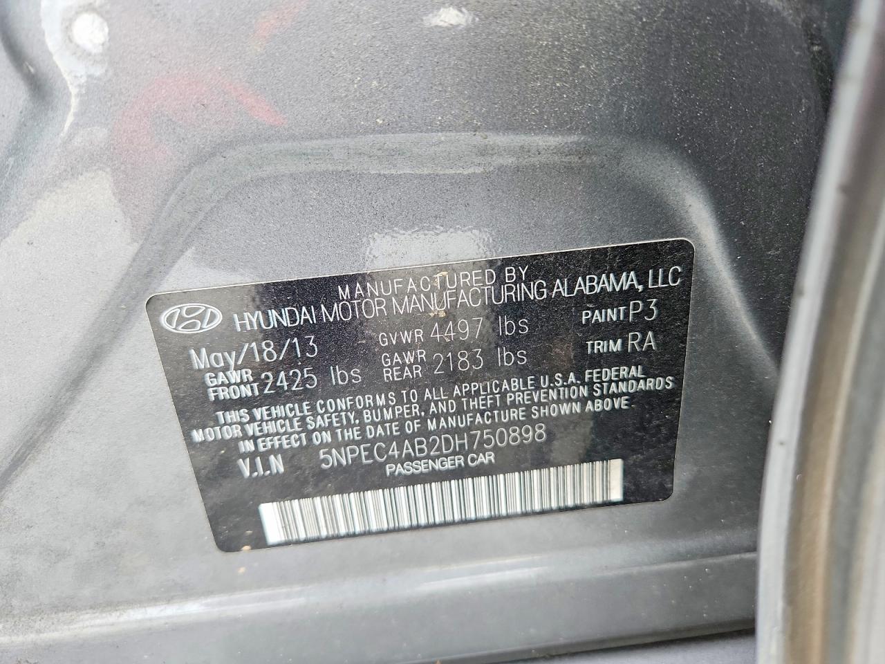 2013 HYUNDAI SONATA SE 2.0T photo 13