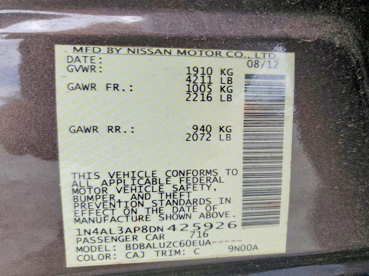 2013 NISSAN ALTIMA 2.5 photo 23