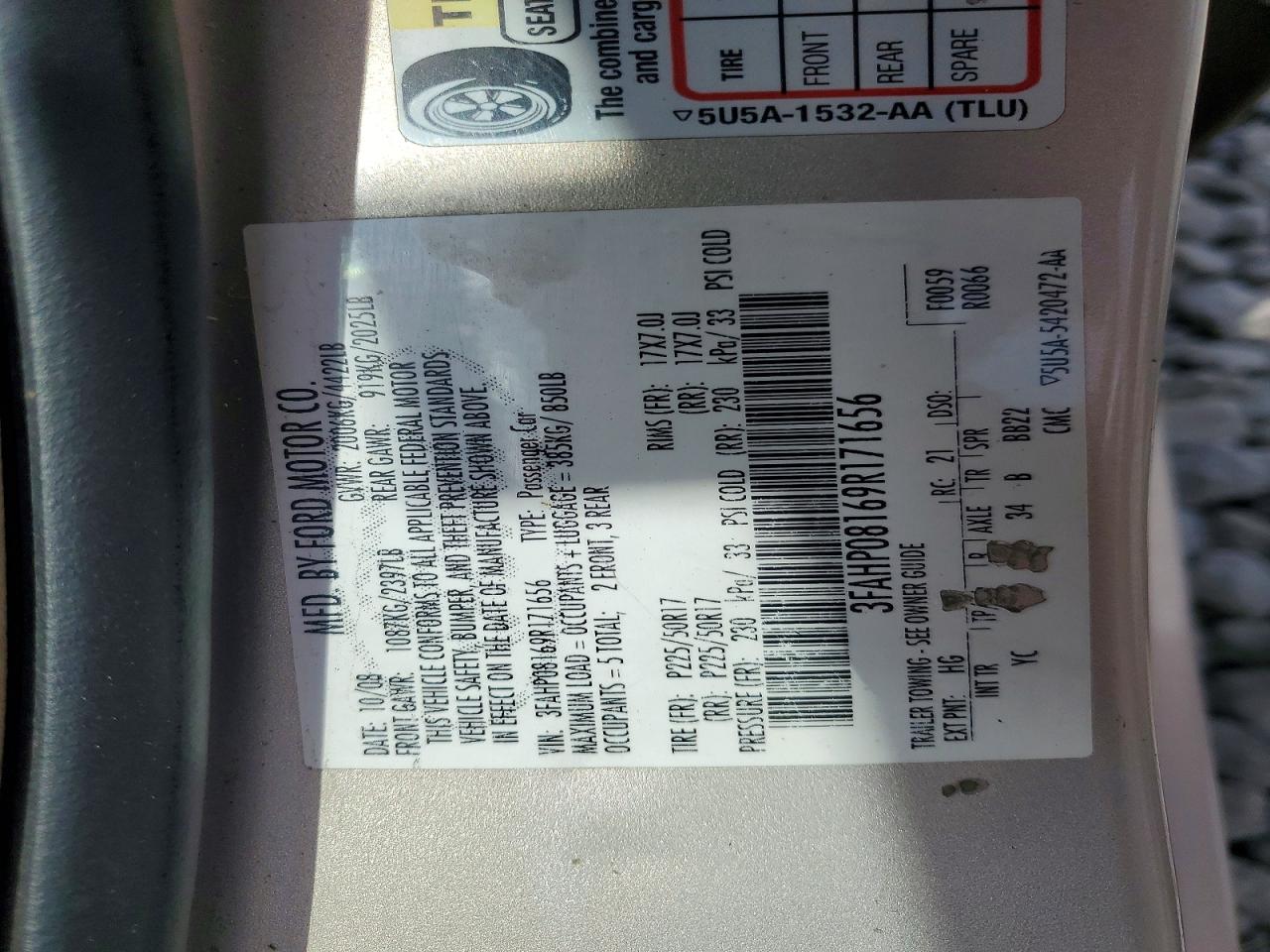 2009 FORD FUSION SEL photo 34