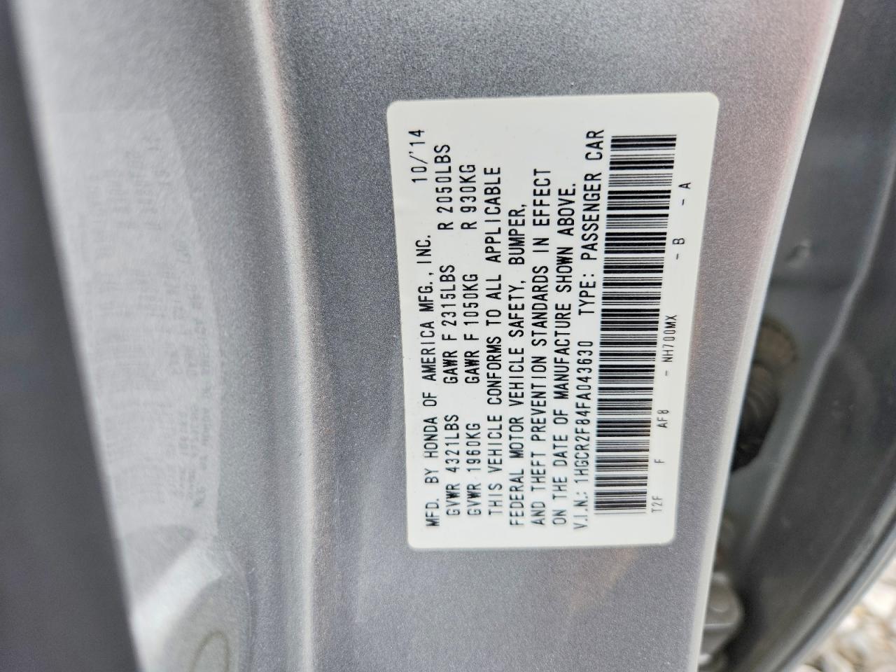 2015 HONDA ACCORD EXL photo 34