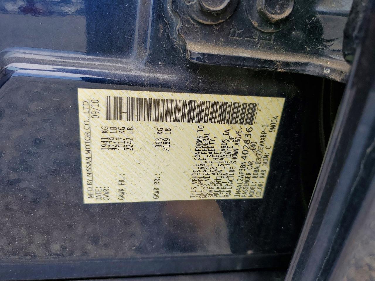 2011 NISSAN ALTIMA 2.5 photo 12
