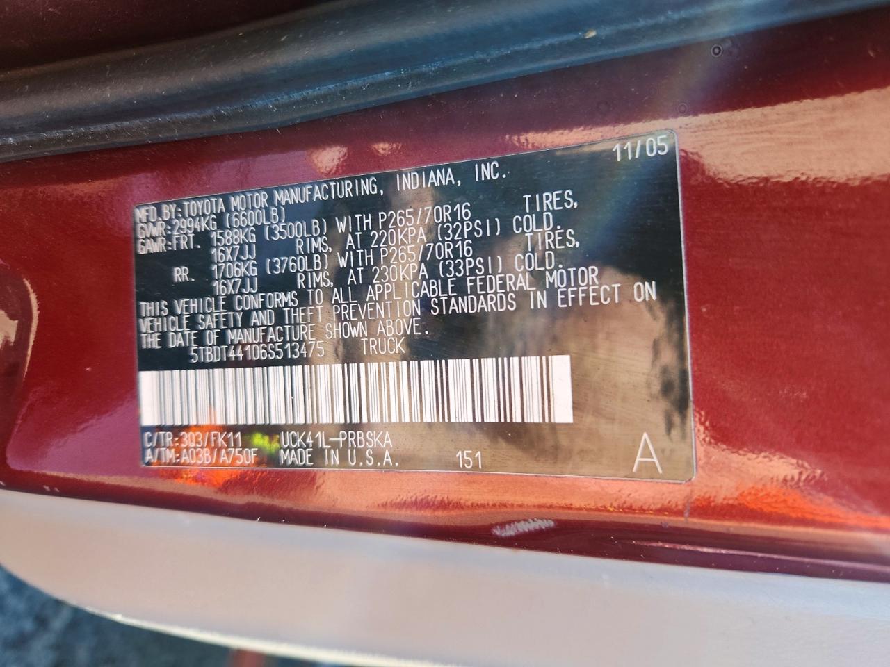 2006 TOYOTA TUNDRA DOUBLE CAB SR5 photo 12