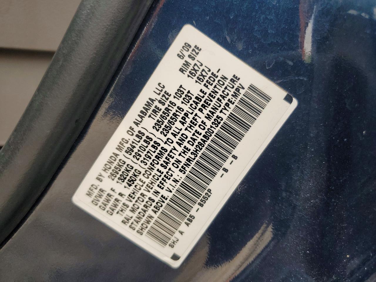 2010 HONDA ODYSSEY LX photo 13