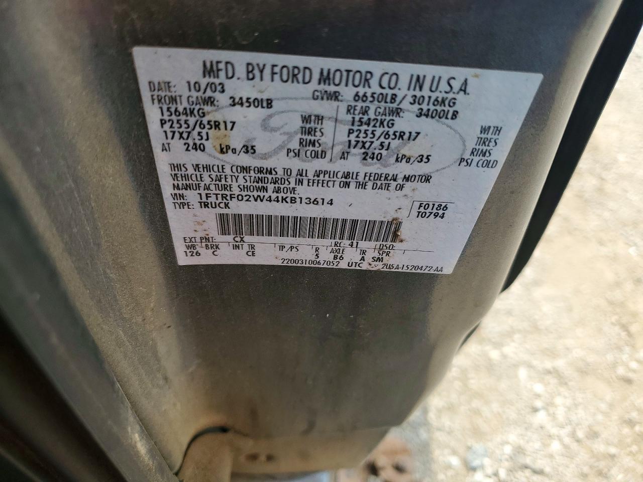 2004 FORD F150 photo 12