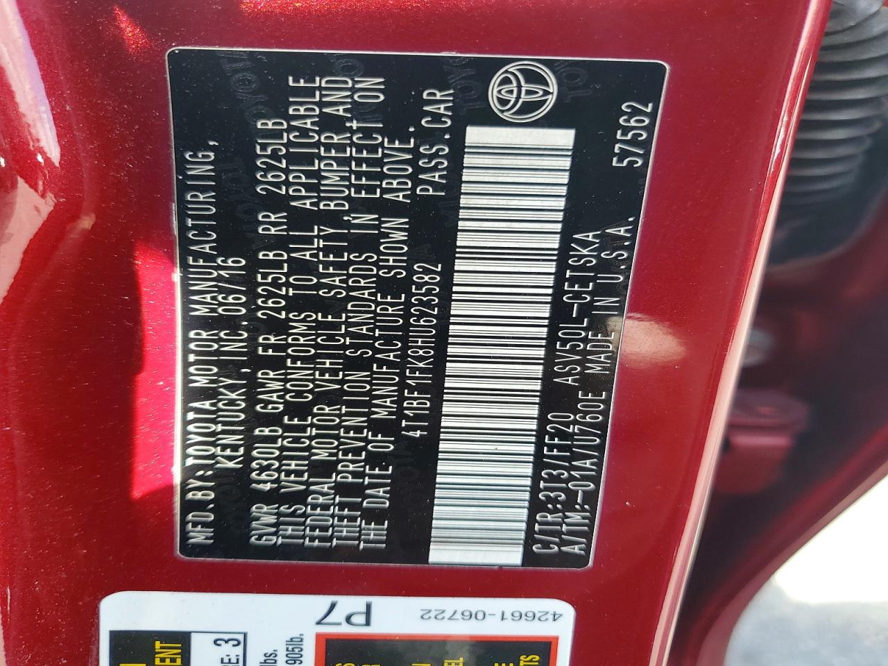 2017 TOYOTA CAMRY SE photo 23