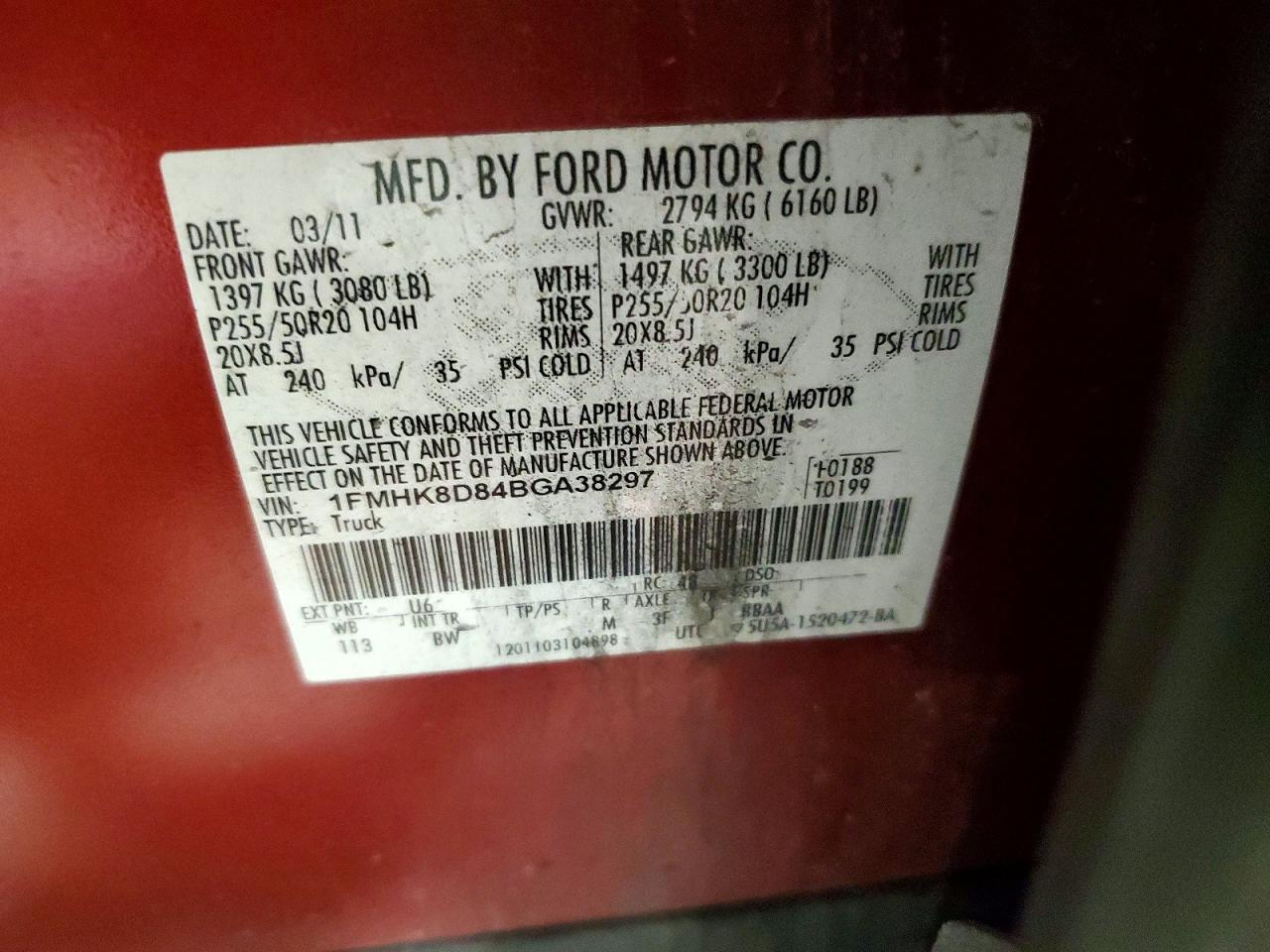2011 FORD EXPLORER XLT photo 13