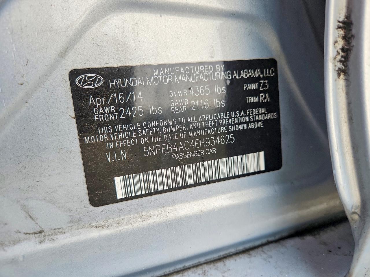 2014 HYUNDAI SONATA GLS photo 34