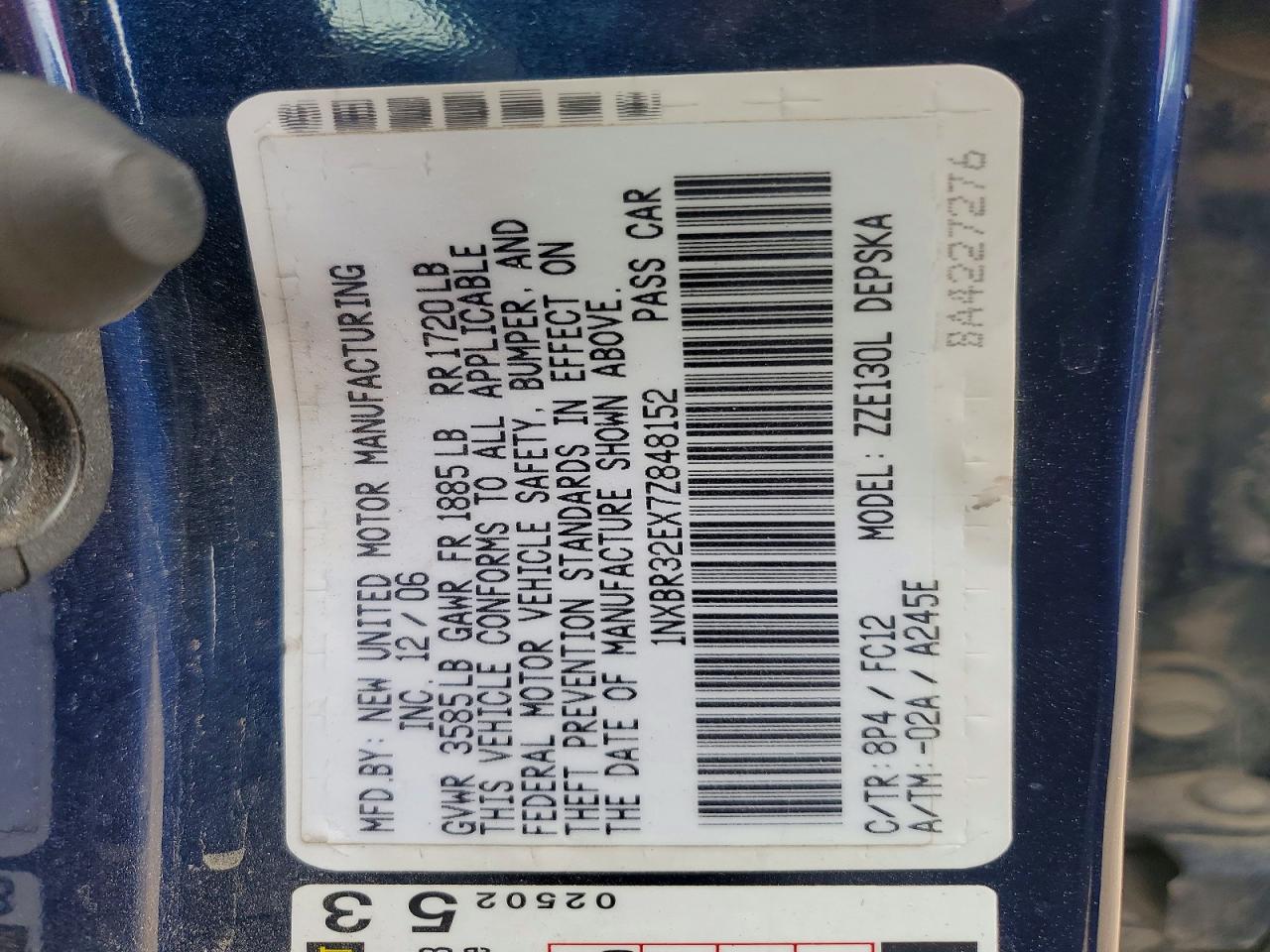 2007 TOYOTA COROLLA S photo 12