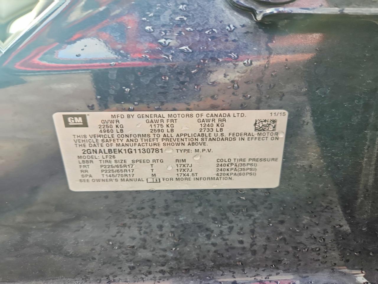 2016 CHEVROLET EQUINOX LS photo 23