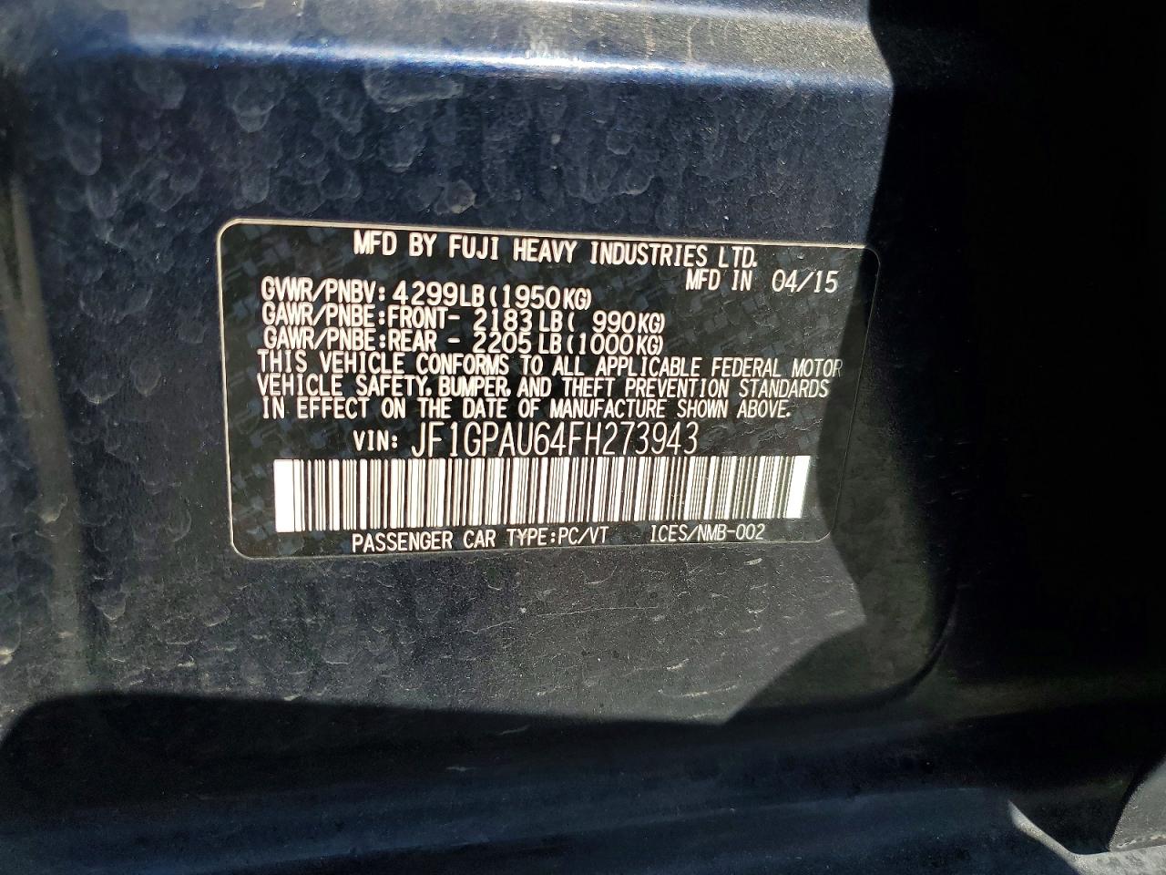 2015 SUBARU IMPREZA SPORT photo 25