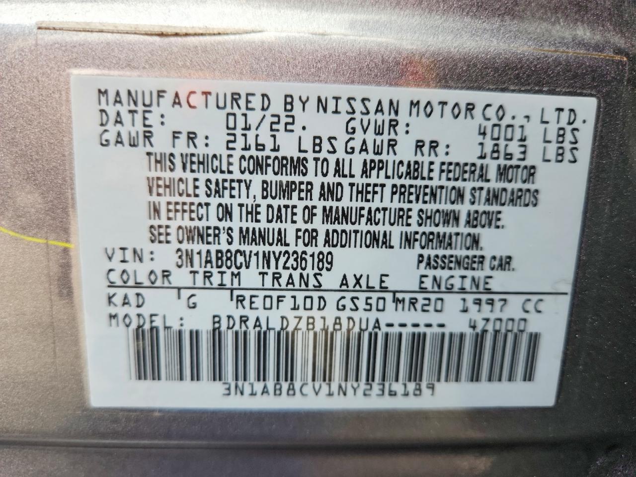 2022 NISSAN SENTRA SV photo 23