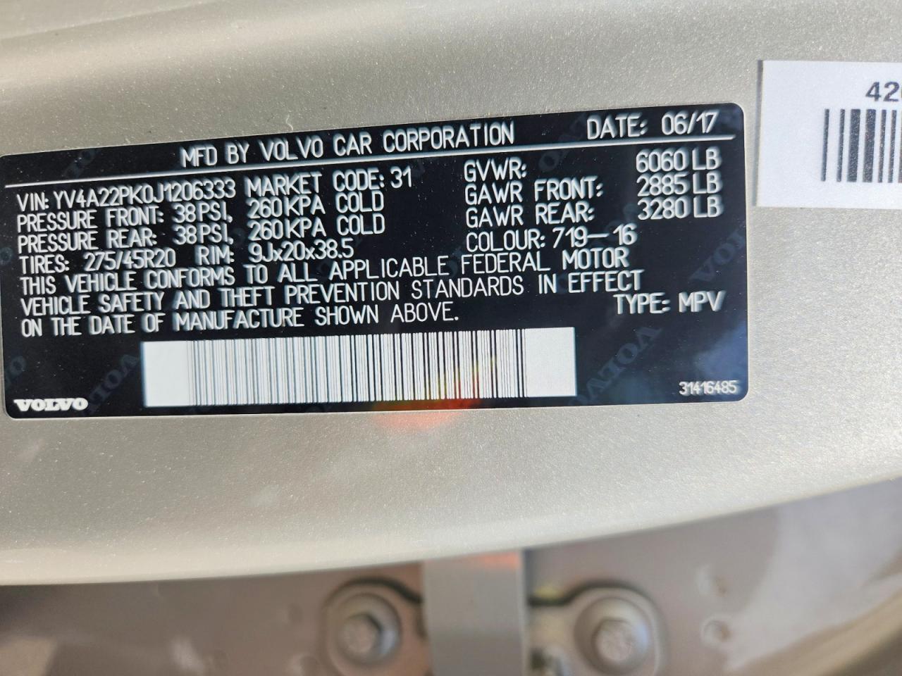 2018 VOLVO XC90 T6 photo 25