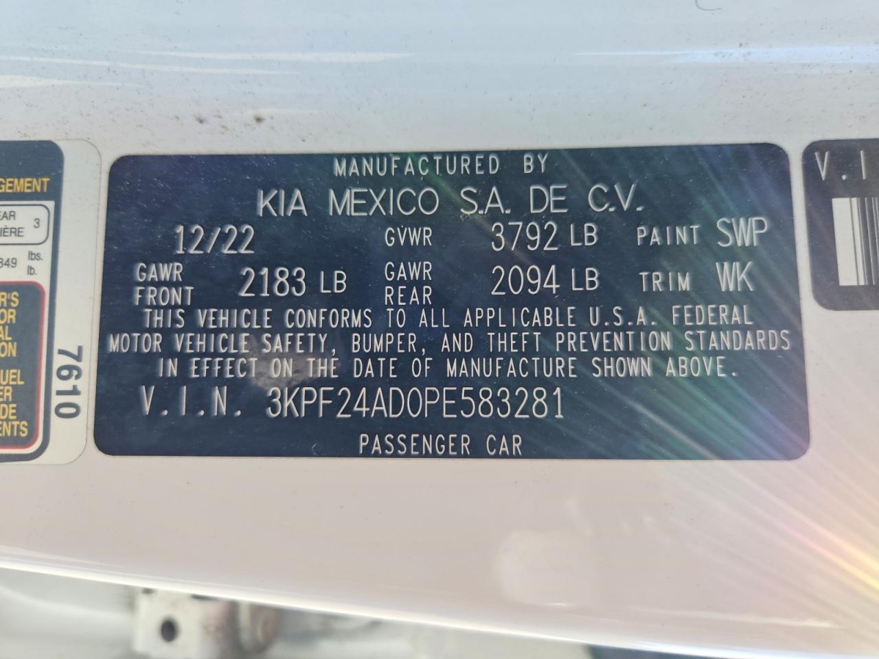 2023 KIA FORTE LXS photo 23
