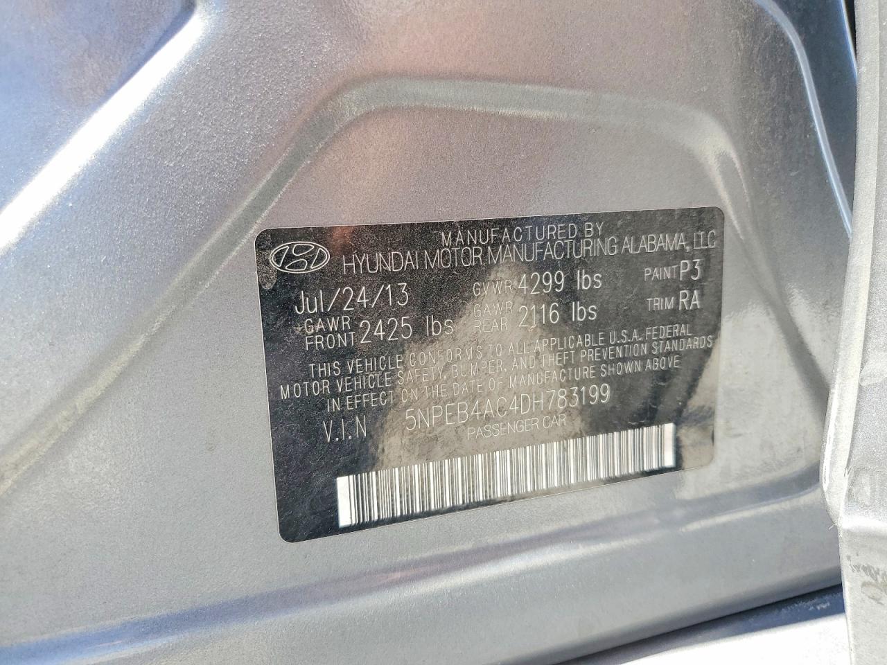 2013 HYUNDAI SONATA GLS photo 13