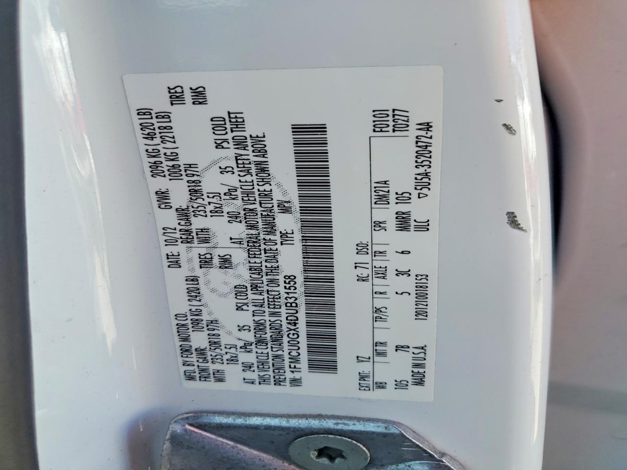 2013 FORD ESCAPE SE photo 40
