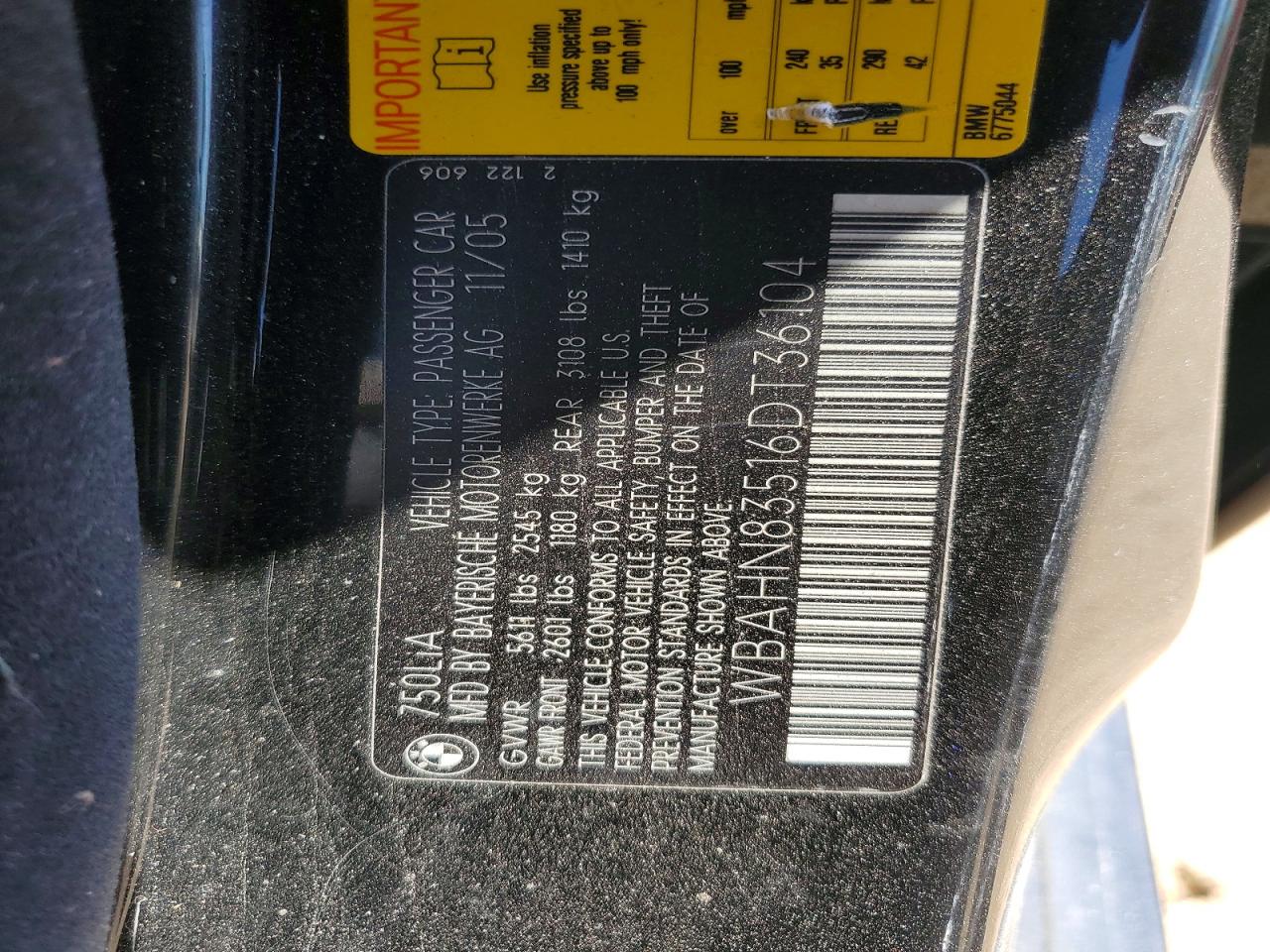 2006 BMW 750 LI photo 34