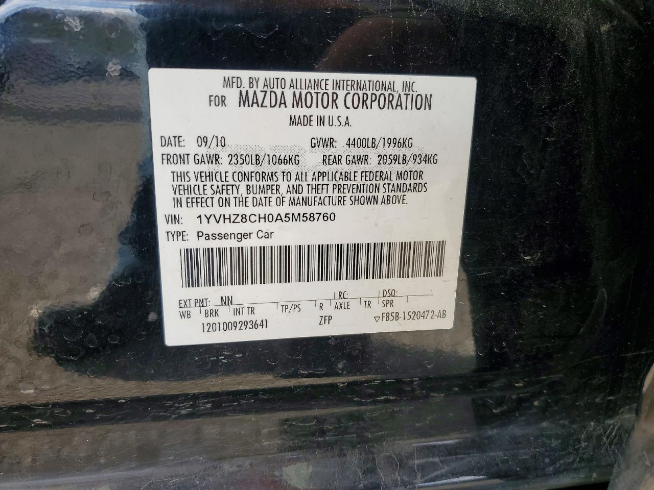 2010 MAZDA 6 I photo 34