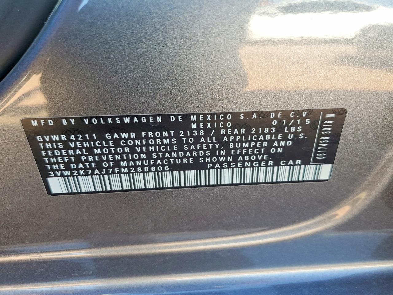 2015 VOLKSWAGEN JETTA BASE photo 23