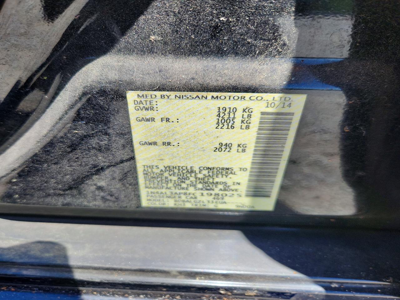 2015 NISSAN ALTIMA 2.5 S photo 23