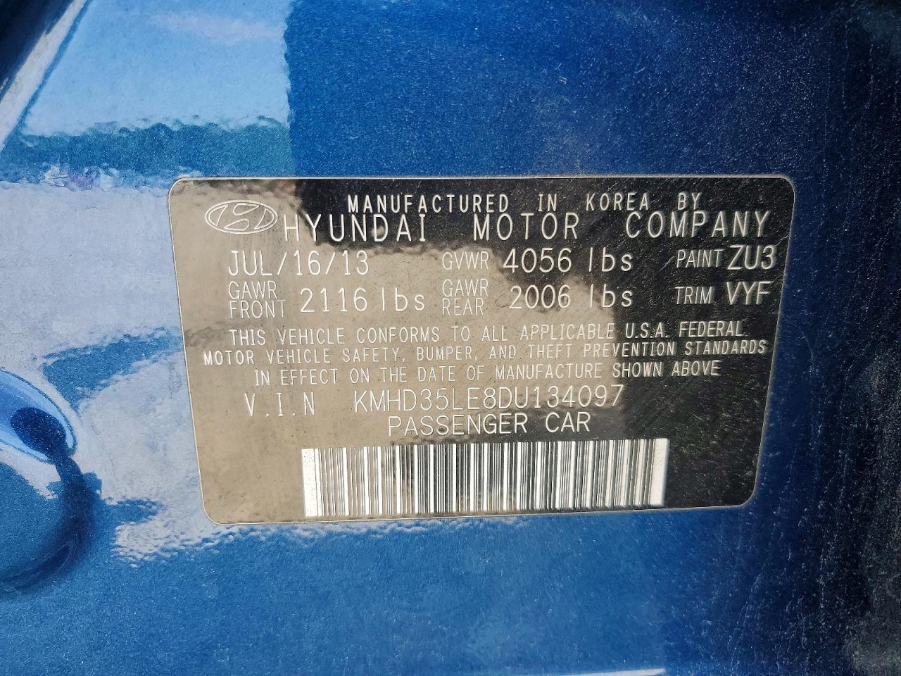 2013 HYUNDAI ELANTRA GT BASE photo 12