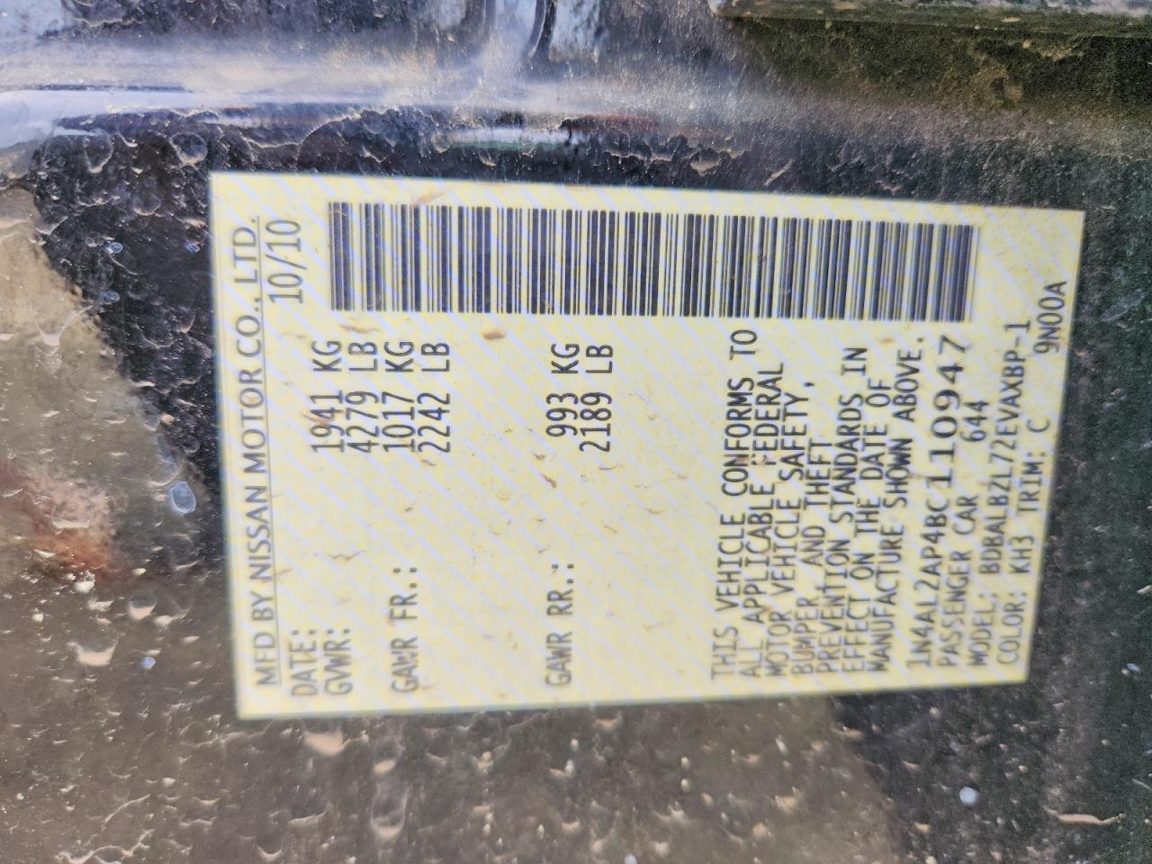 2011 NISSAN ALTIMA 2.5 photo 37