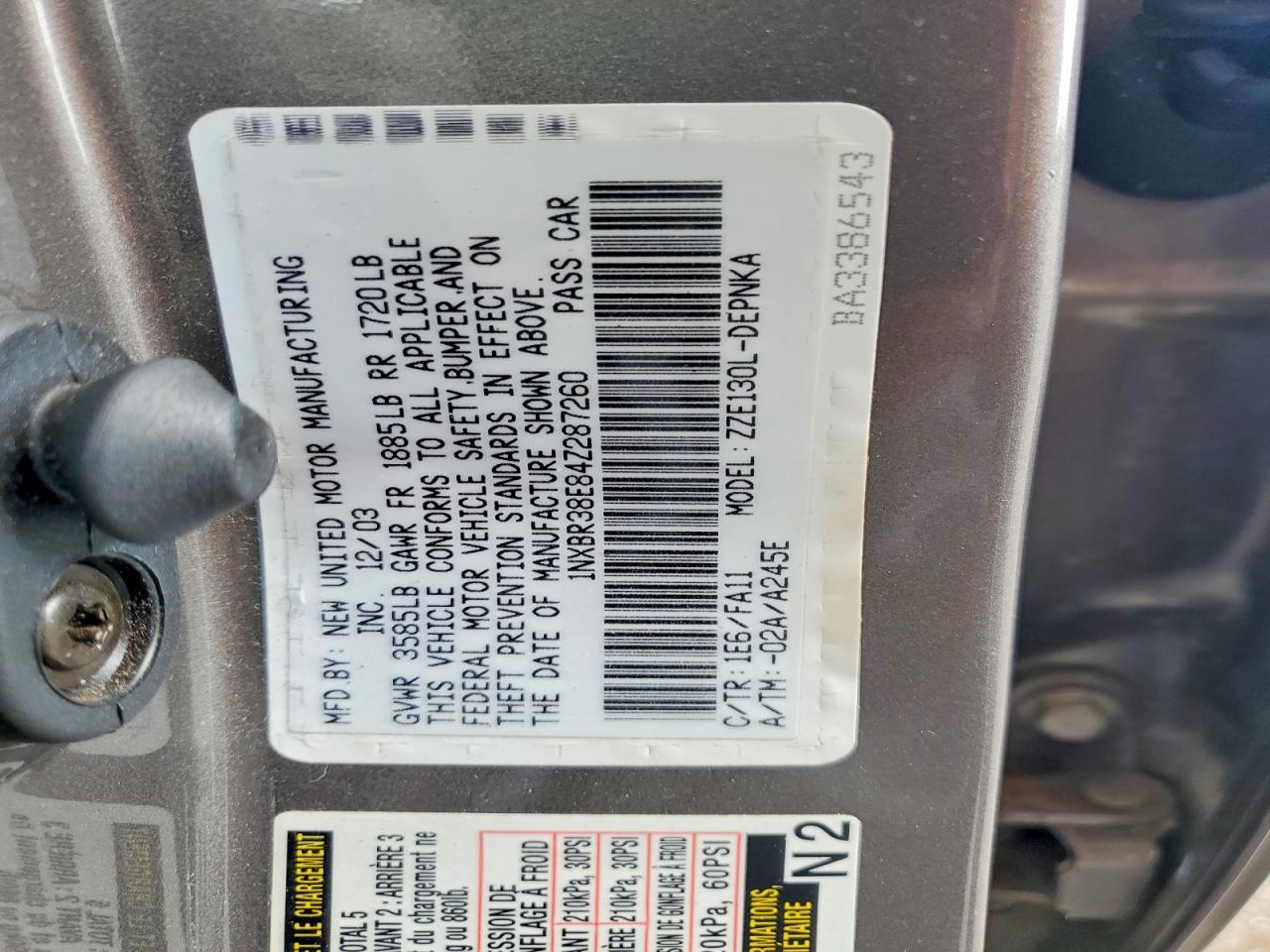 2004 TOYOTA COROLLA CE photo 25