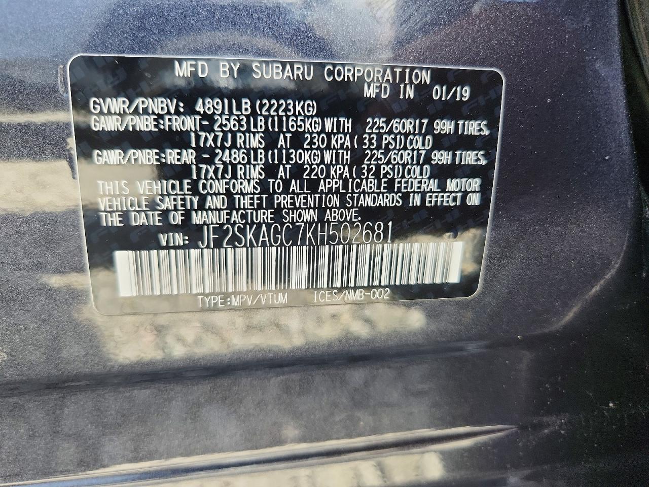 2019 SUBARU FORESTER PREMIUM photo 37