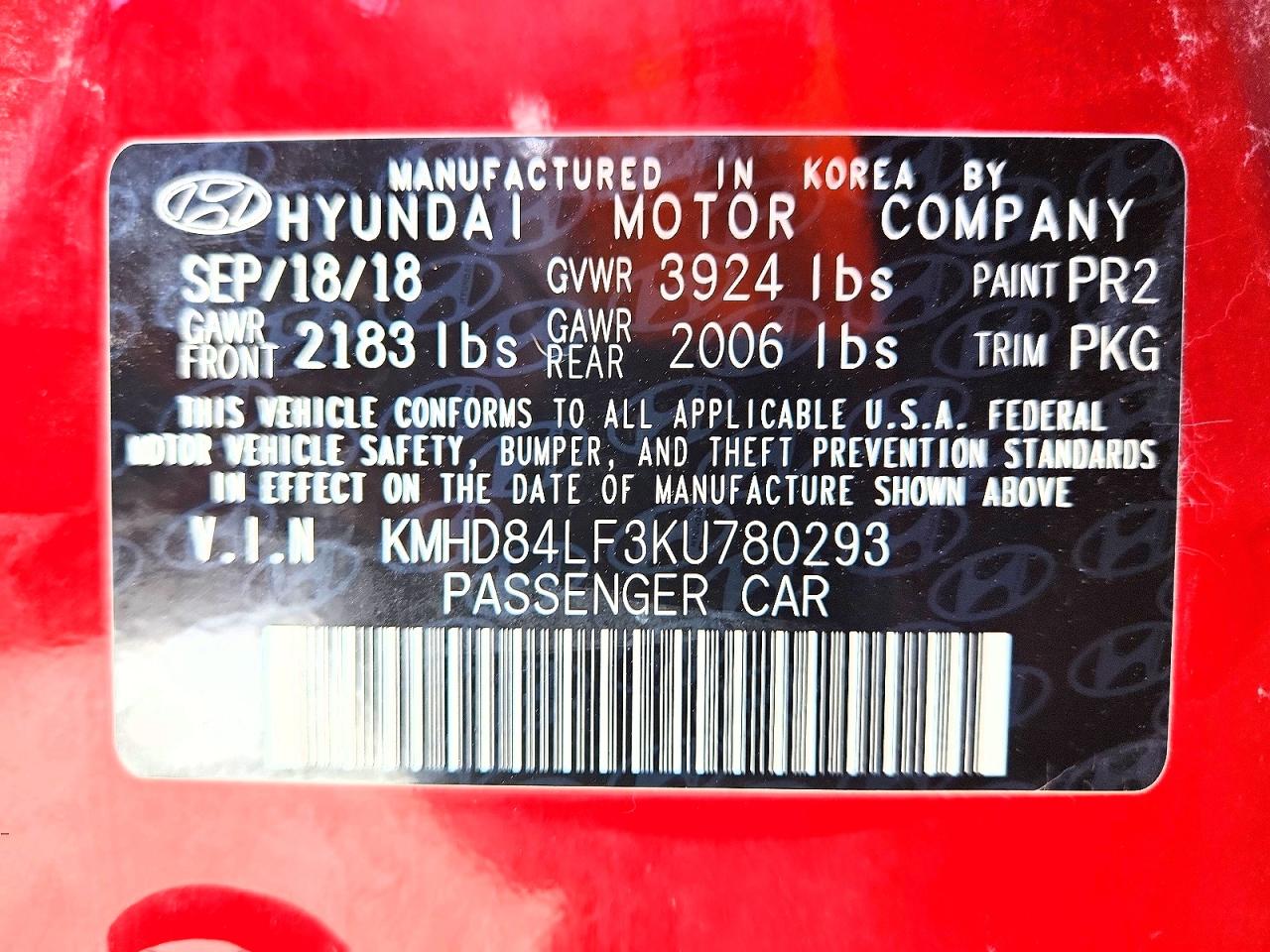 2019 HYUNDAI ELANTRA SEL photo 12