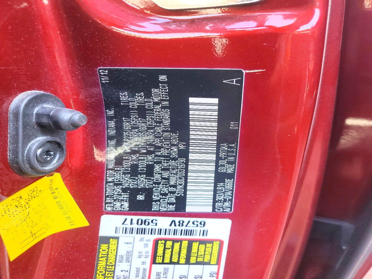 2013 TOYOTA SIENNA XLE 8-PASSENGER photo 25
