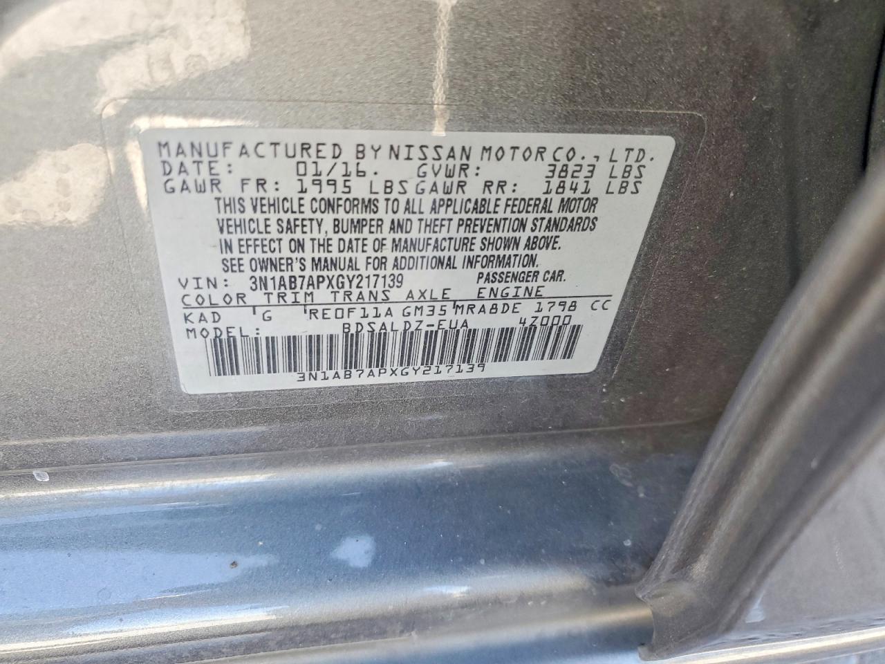 2016 NISSAN SENTRA SV photo 13