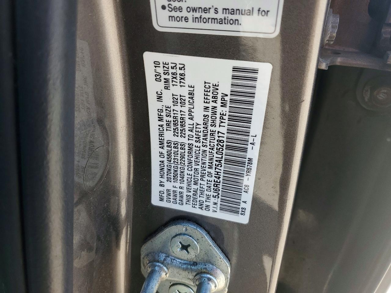 2010 HONDA CR-V EXL photo 25