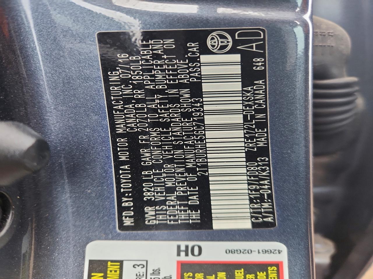 2016 TOYOTA COROLLA S PLUS photo 23