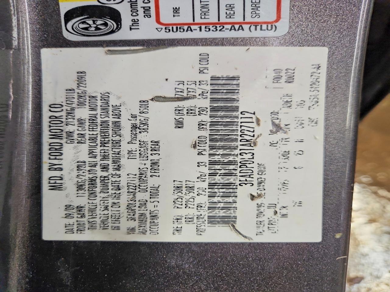 2010 FORD FUSION HYBRID photo 23