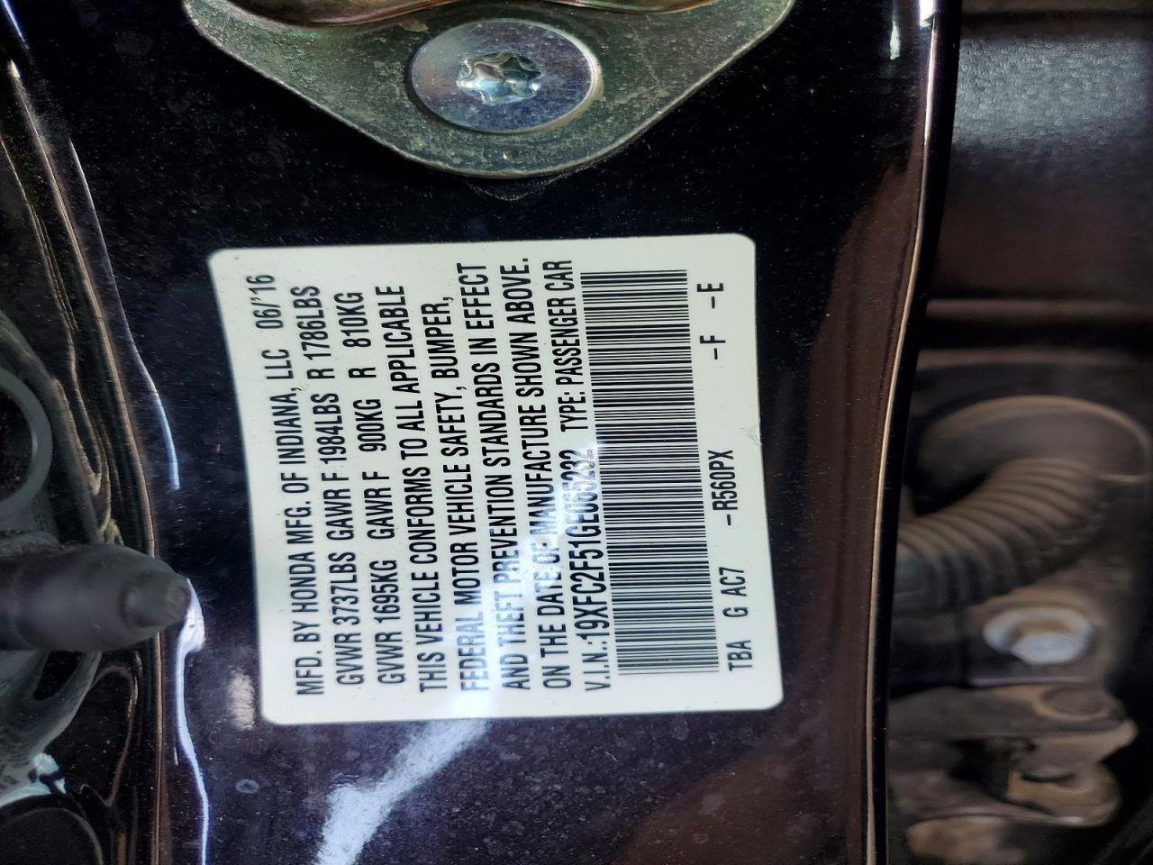 2016 HONDA CIVIC LX photo 25