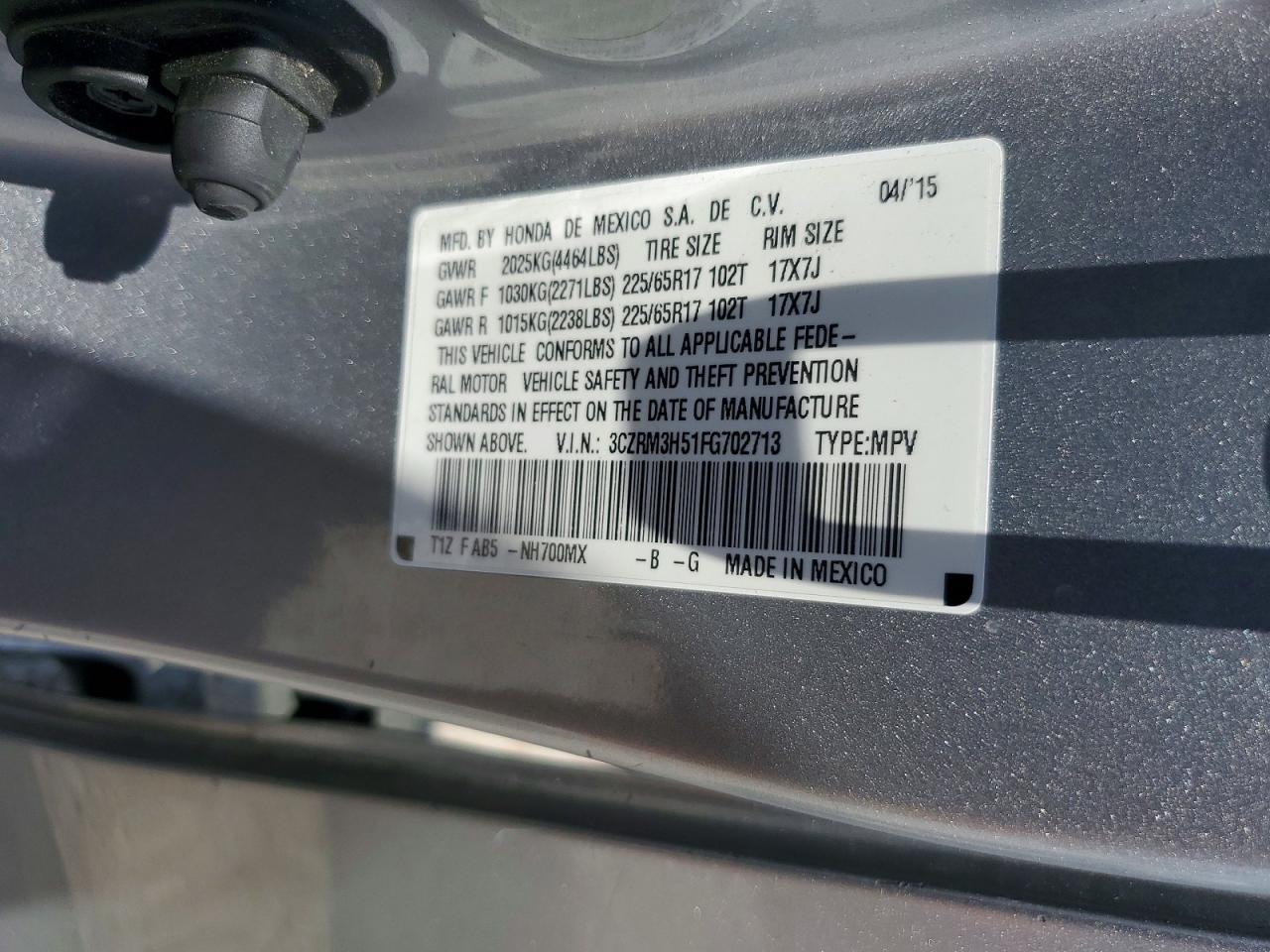 2015 HONDA CR-V EX photo 23