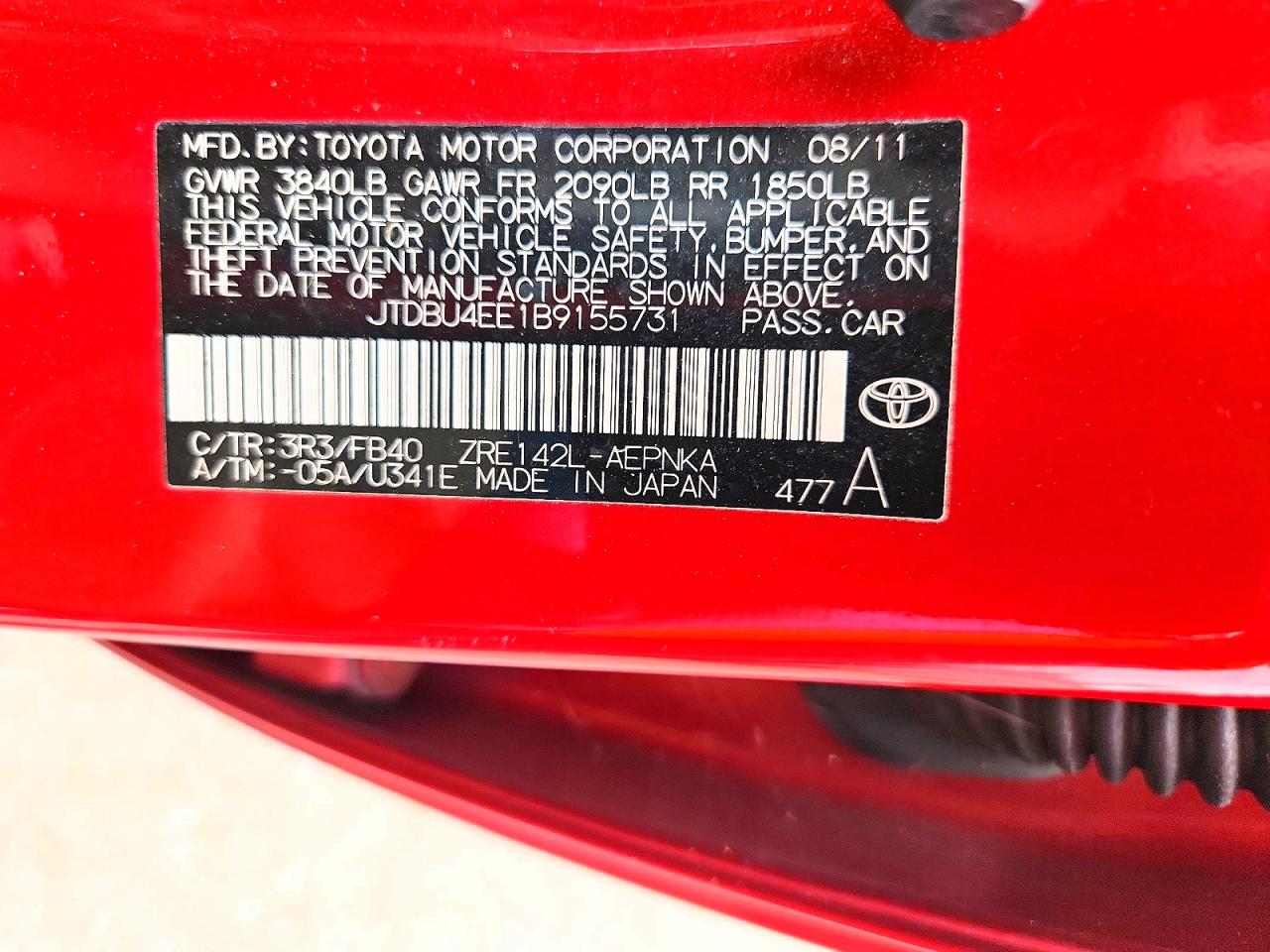 2011 TOYOTA COROLLA LE photo 12
