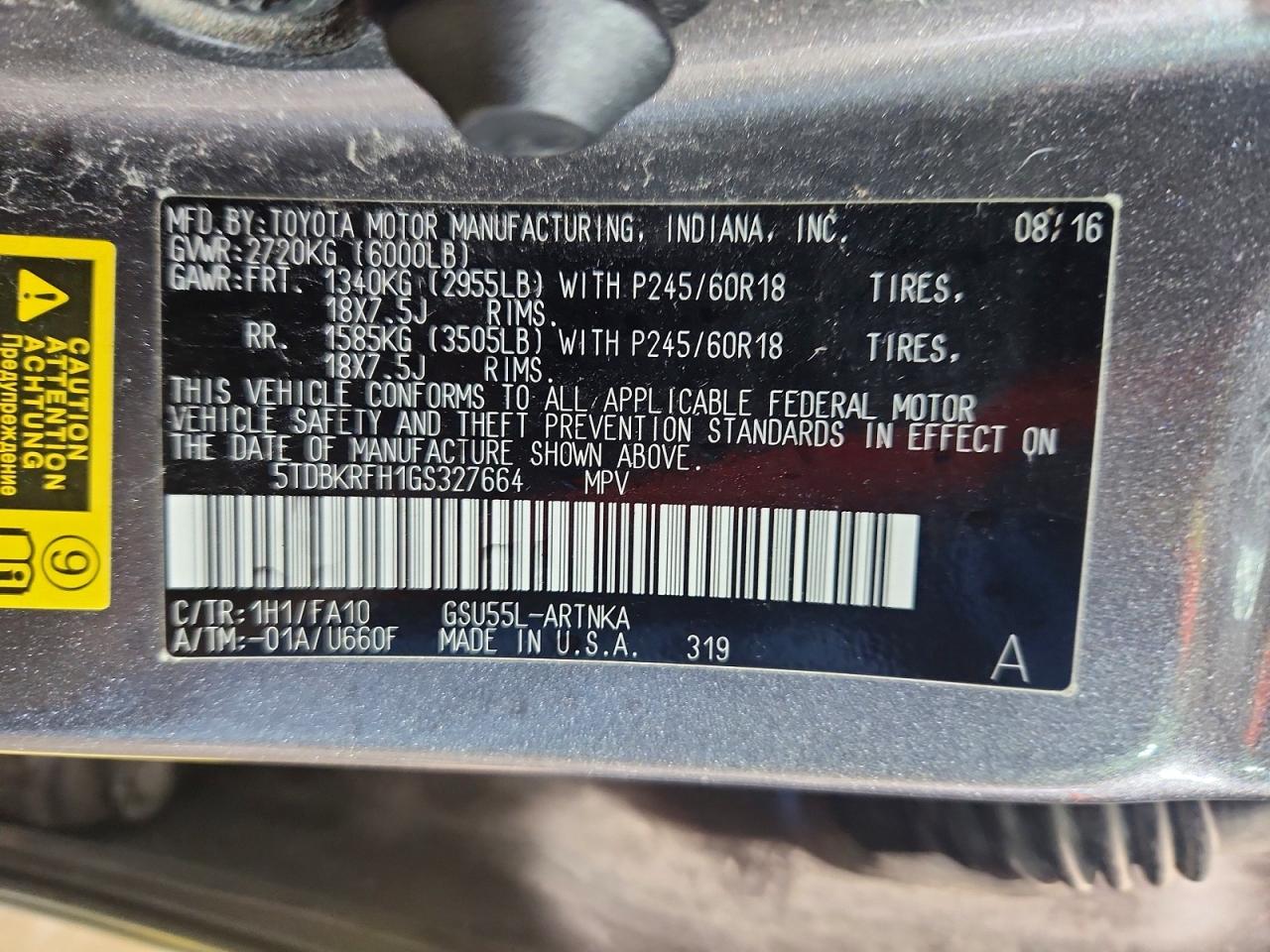 2016 TOYOTA HIGHLANDER LE PLUS photo 37