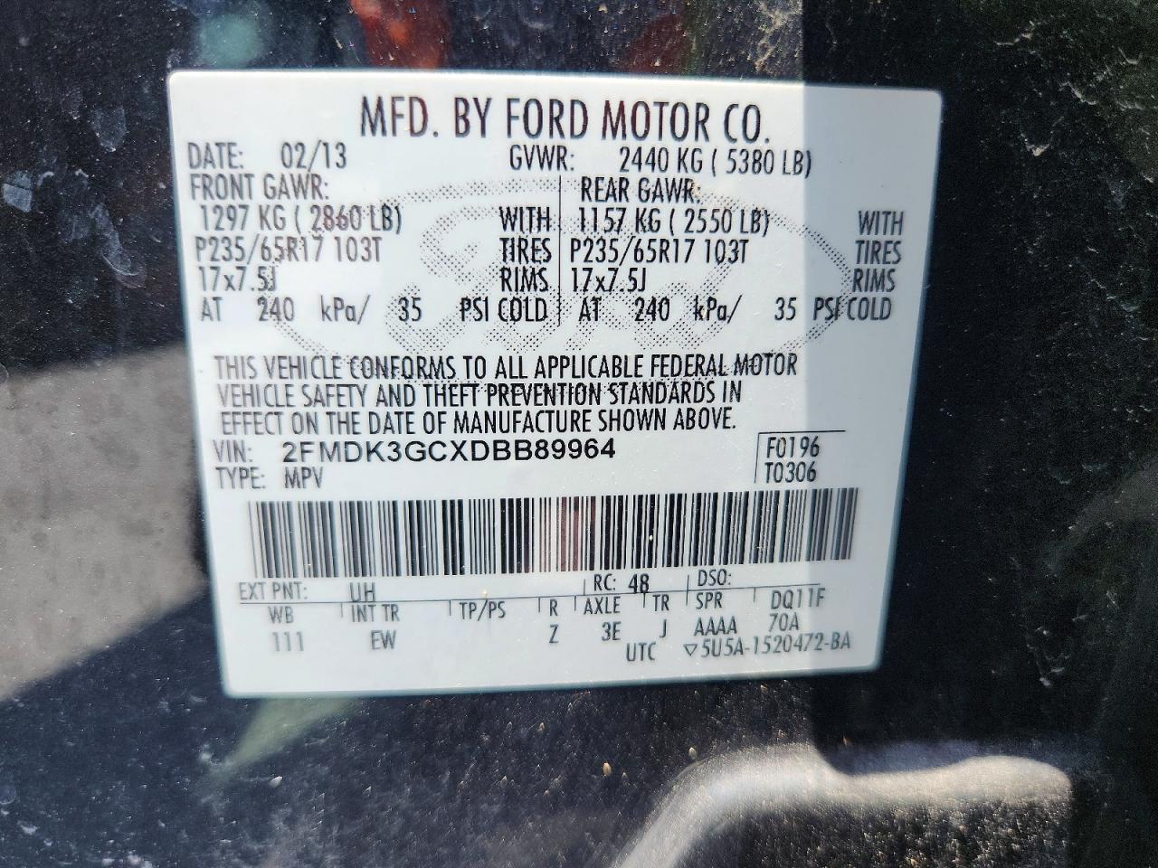 2013 FORD EDGE SE photo 37
