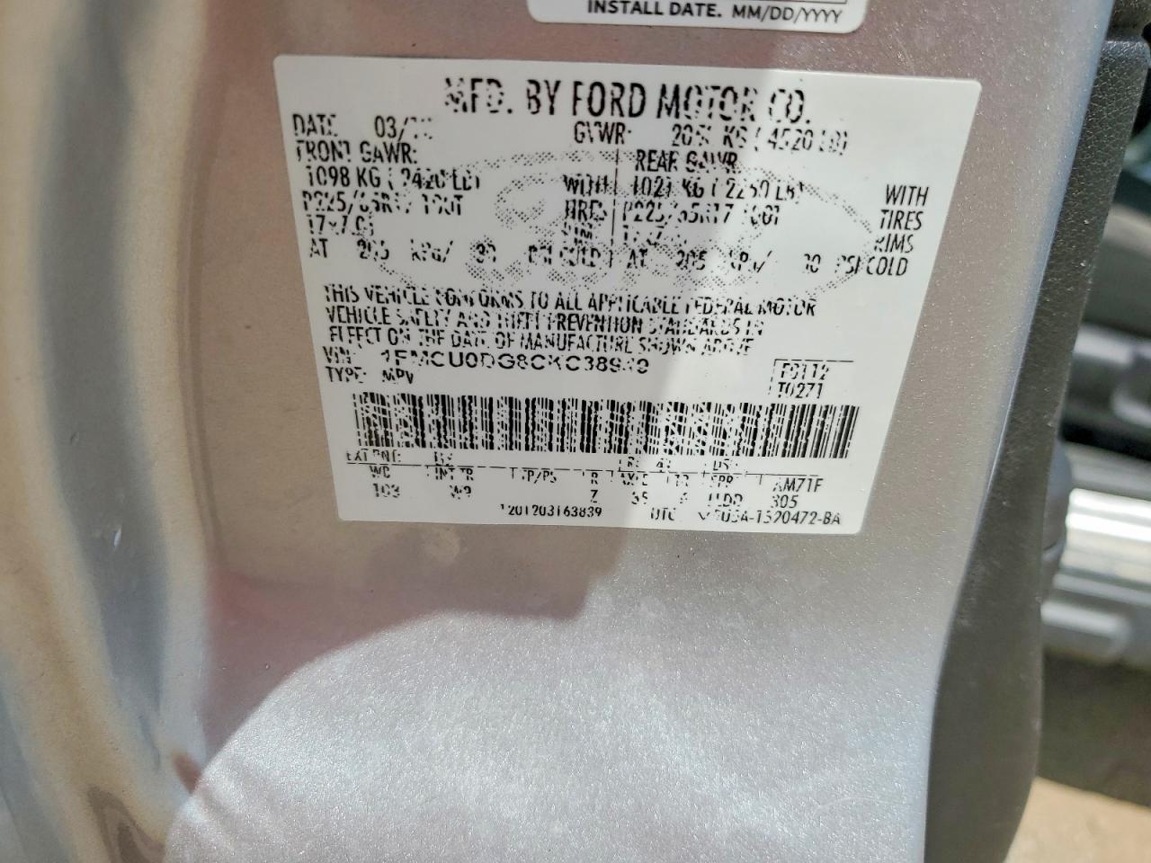 2012 FORD ESCAPE XLT photo 13