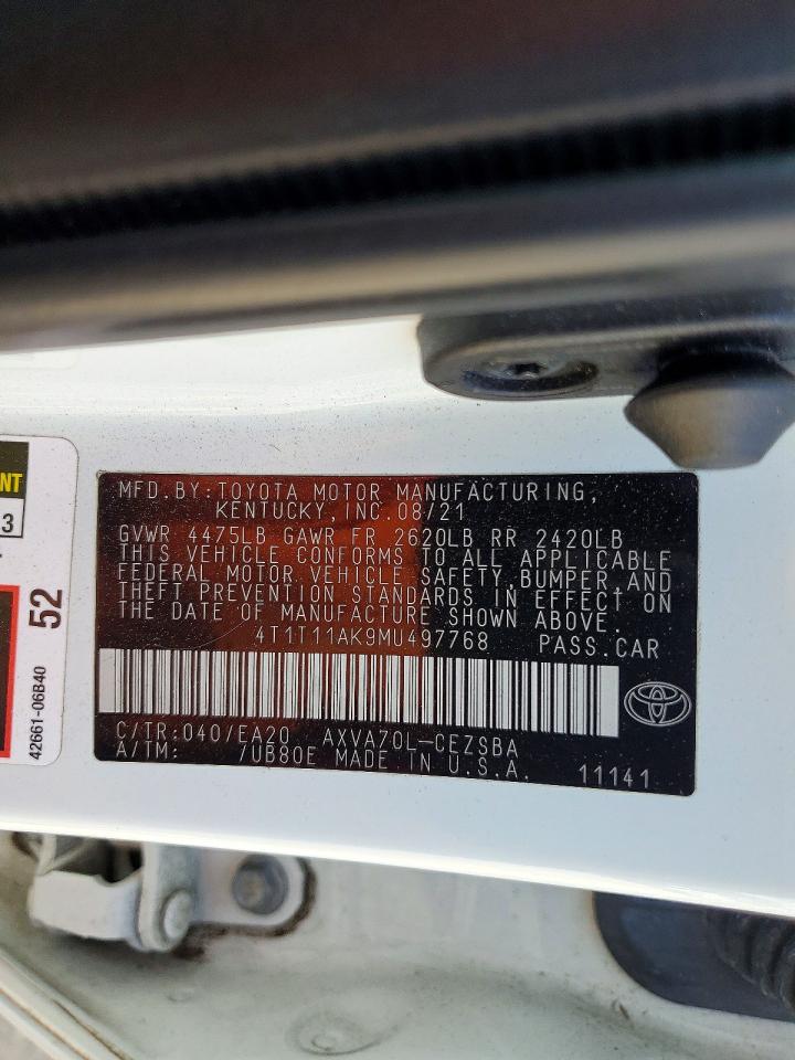 2021 TOYOTA CAMRY SE photo 12