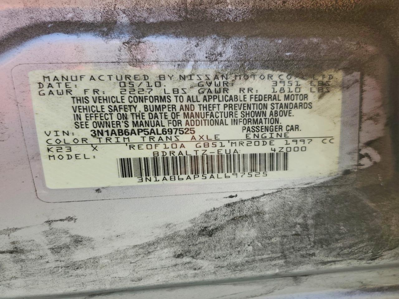 2010 NISSAN SENTRA 2.0 photo 34