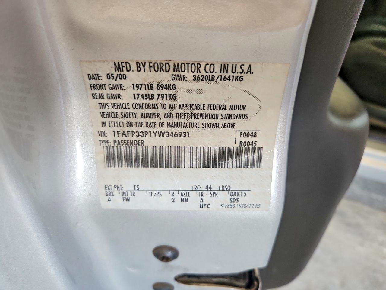 2000 FORD FOCUS LX photo 25