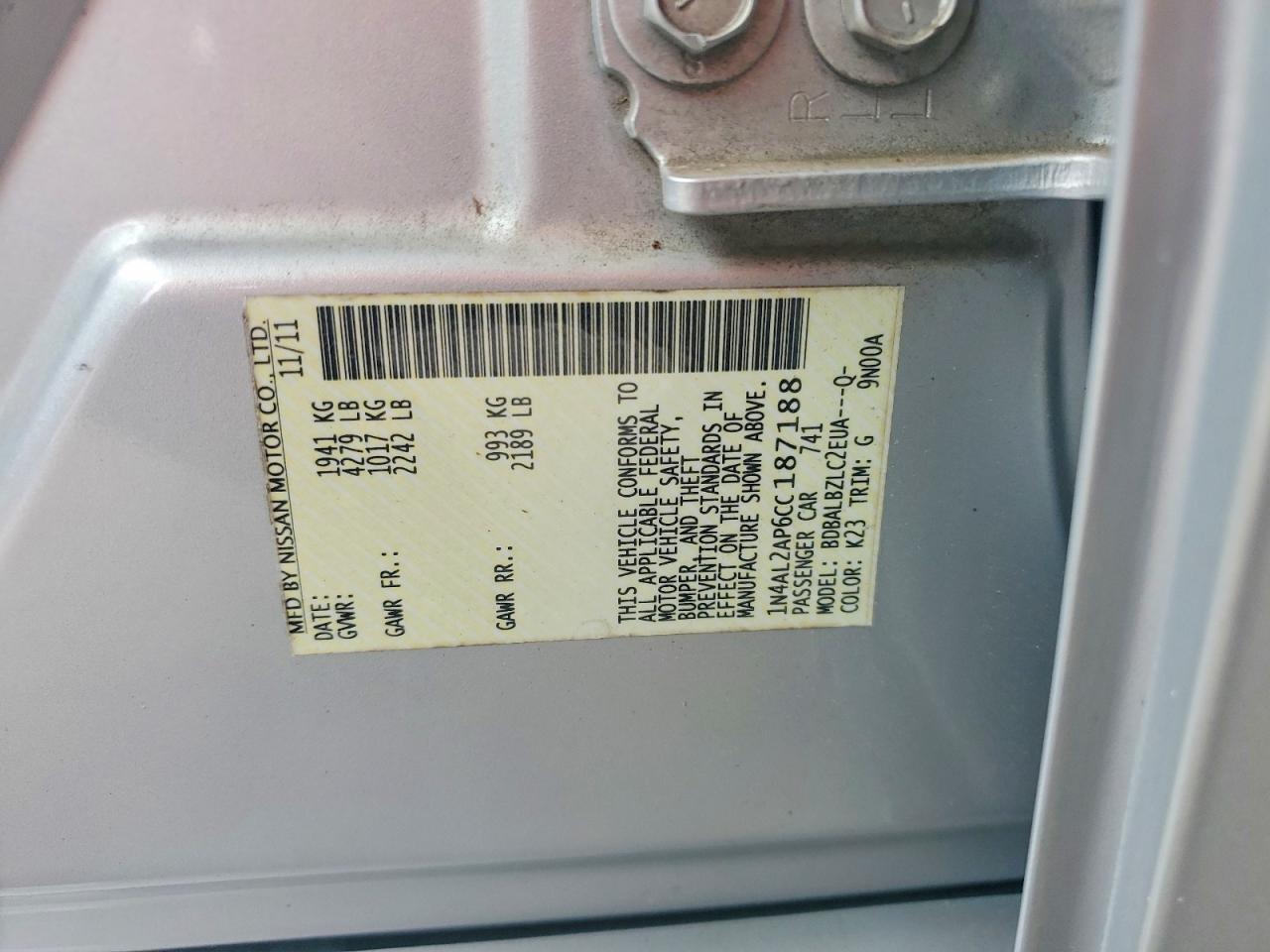 2012 NISSAN ALTIMA 2.5 photo 25