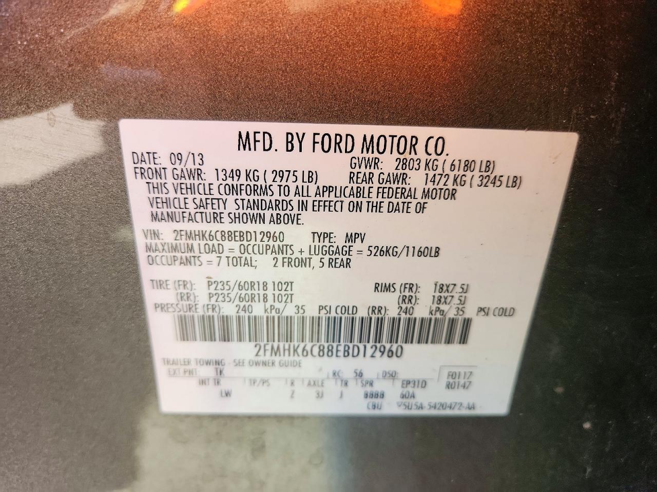 2014 FORD FLEX SEL photo 27